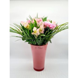 Bouquet vase assorti rose