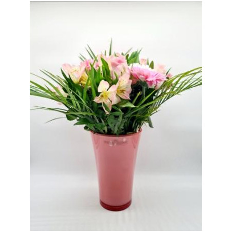Bouquet vase assorti rose
