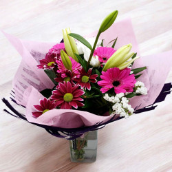 Bambou fuschia + vase