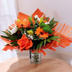 Bambou orange + vase