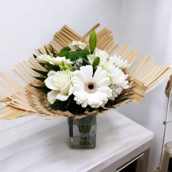 Bambou blanc + vase