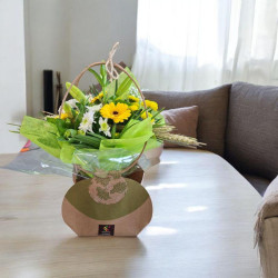 Bouquet Sac Kraft Jaune