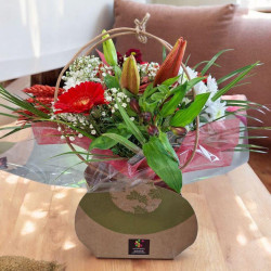 Bouquet Sac Kraft Rouge